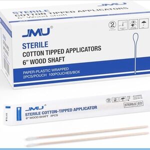 Sterile Cotton-Tipped Applicators — White (6" Wood Shaft)